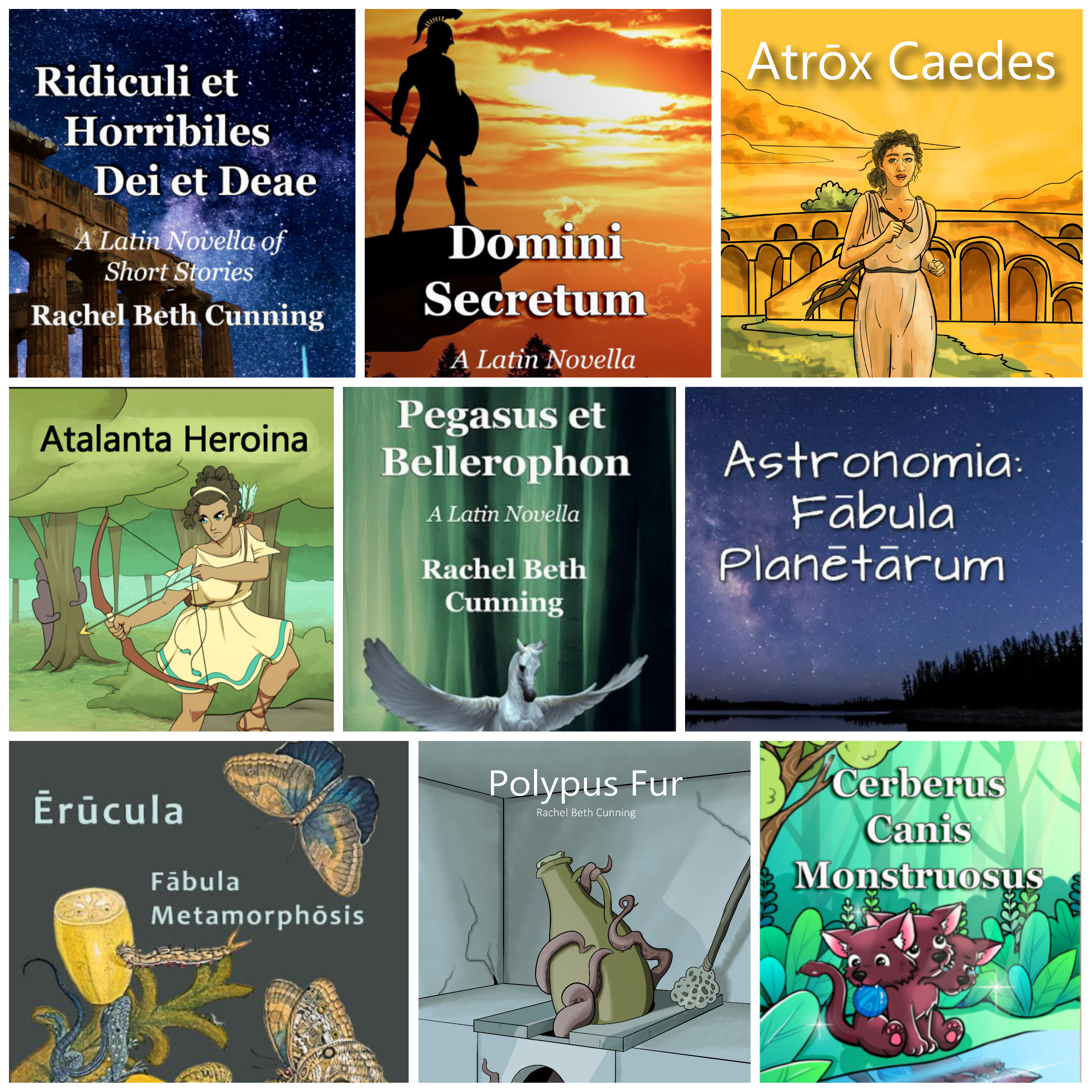 Collage of books available in the classrooms et of books.